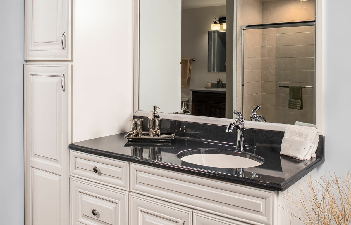 Black marble vanity