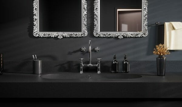 Monochromatic Black Bathroom